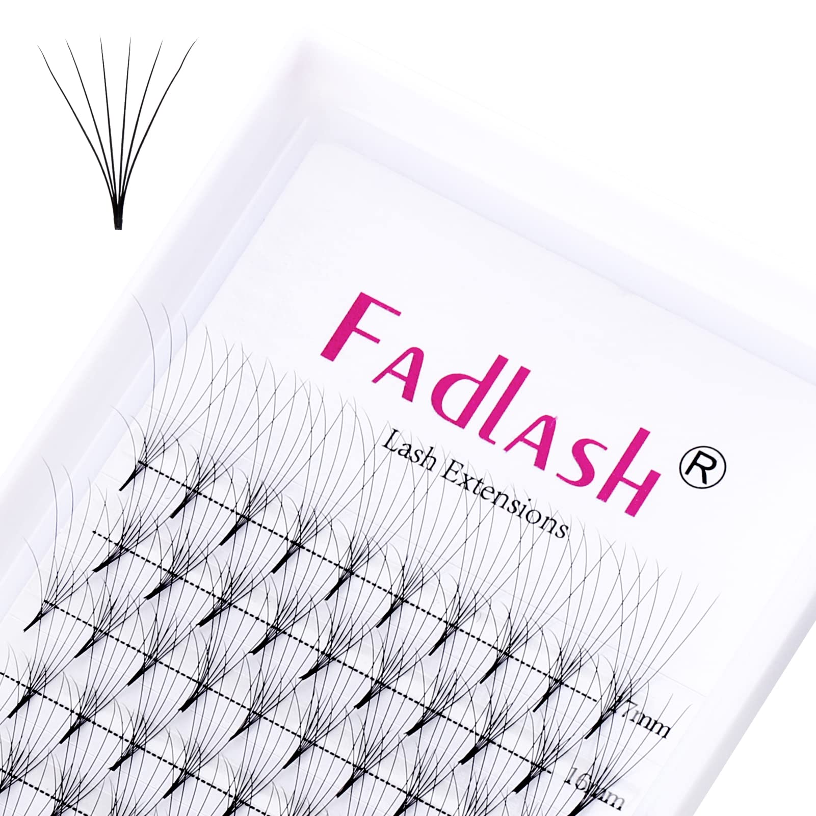 Fadlash Pre Made Fan Eyelash Extensions 6D-0.07D Curl Mix 9-17mm Pointy Base Premade Volume Russian Lashes — image 1