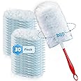 JEHONN Duster Refills 30 Counts for Swiffer, 4X Heavy Duty Microfibers, 360 Degree Dusting Kit with 1 Handle, Multi-Surface D