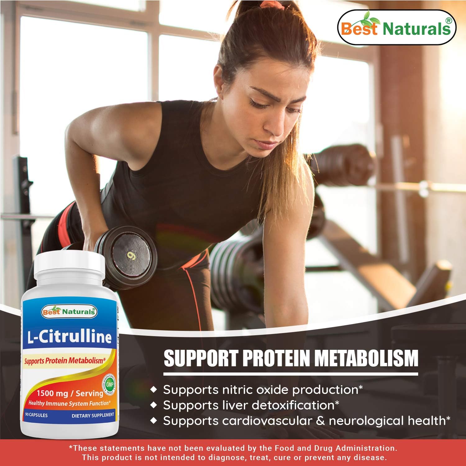 Best Naturals L-Citrulline Capsules - 1500mg/Serving - Non-GMO - Gluten Free - 90 Capsules (90 Count (Pack of 1)) - Image 5