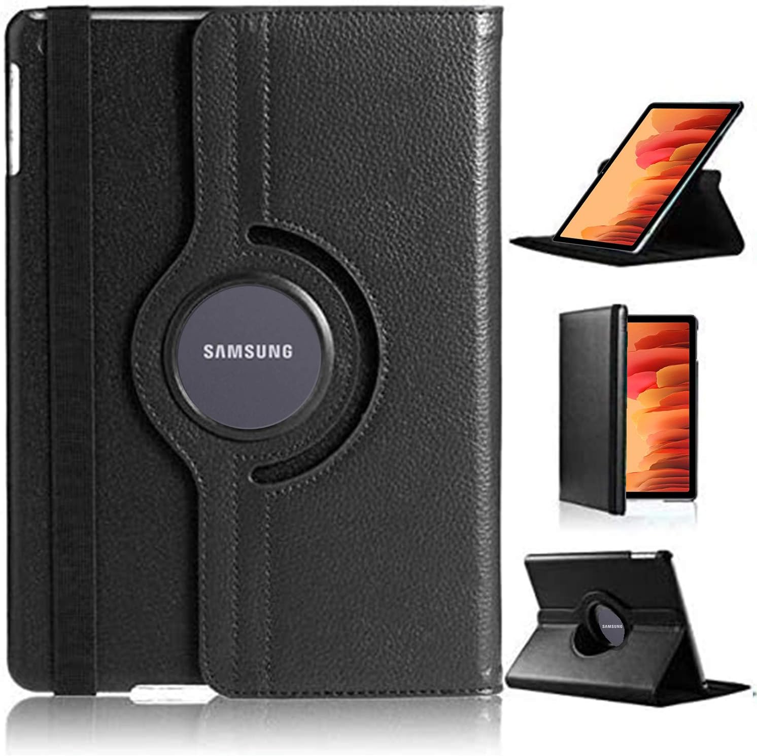 DN Technology Case For Samsung Galaxy Tab A7 10.4 inch 2022/2020 Multi Angle 360° Rotating Smart Folio Protective Tablet Cover (SM-T509/T500/T505/T507) (BLACK)