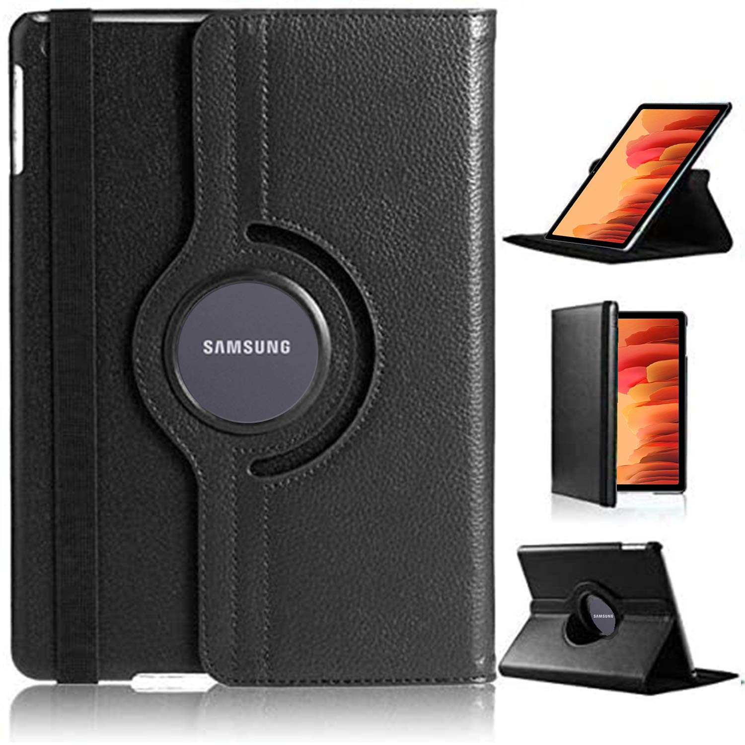 DN Technology Case For Samsung Galaxy Tab A7 10.4 inch 2022/2020 Multi Angle 360° Rotating Smart Folio Protective Tablet Cover (SM-T509/T500/T505/T507) (BLACK)