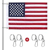 Universal Boat USA Flag Marine: Sailing double side 50 Embroidered Stars American flag with 4 Boat Flag Pole Kits (12"*18")