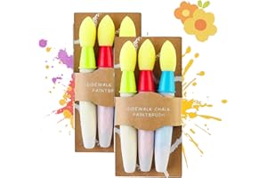 TALUODO Sidewalk Chalk Paint Brush Set,3 PackMulti-Color Water Drawing Brushes Tools,Add Water to The Brushes to Use,Easy toUse,Washable (2set)