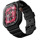 amBand Rugged Band &amp; Case Compatible with Apple Watch Ultra 4/ Ultra 3/ Ultra 2/ Ultra (49mm), Modern Protective Bumper with Screen Protector Kit, Stylish Yet Durable Strap for Men &amp; Women, Black