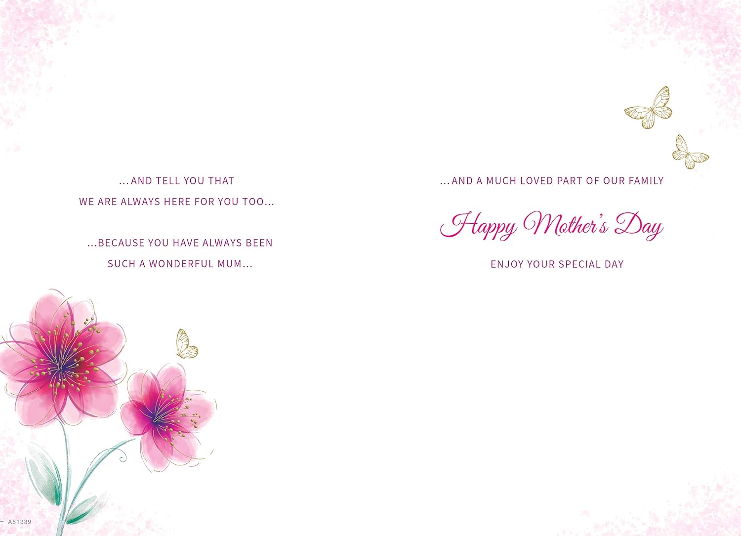 Piccadilly Greetings Traditional Mother's Day Card Mum from Son & Daughter in Law - 9 x 6 inches, Pink - Image 3