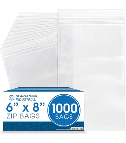 10 in x 12 in - 2 Mil Clear Reclosable Poly Bags, 1000 Per