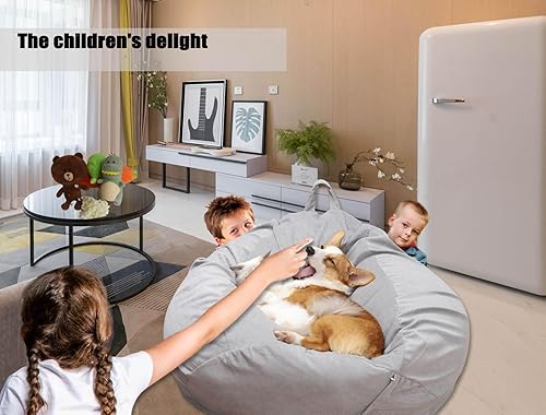 Corduroy Fabric Stuffed Animal Storage Bean Bag Chair Kisoy