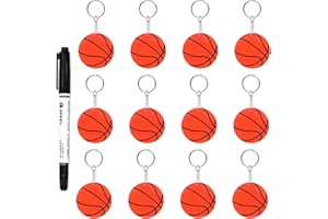 Yaure Joy 12 Pcs Baseball Acrylic Keychain bulk with 1 Black Marker for DIY Sports Party Favor