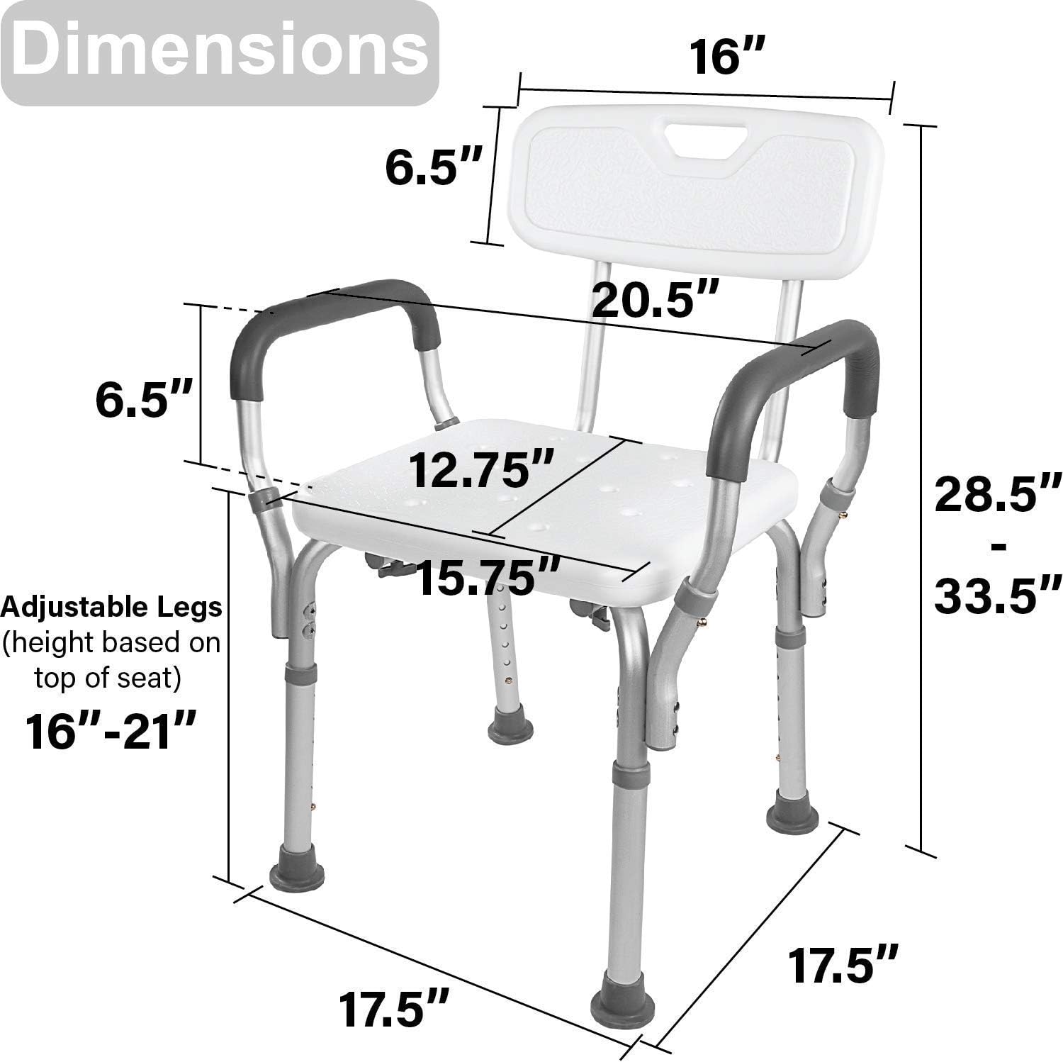Vaunn Medical Bathtub Safety Rail Grab Bar and Shower Chair with Arms and Back Bundle: Health & Personal Care