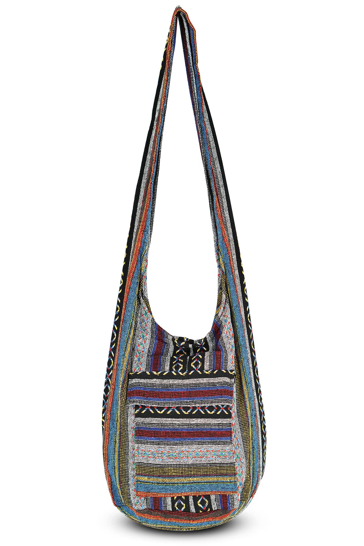 YOUR COZY Boho Crossbody Bag for Women – Handmade Cotton Sling Bag Lightweight Unisex Travel Purse with Zipper (Tribe_11)