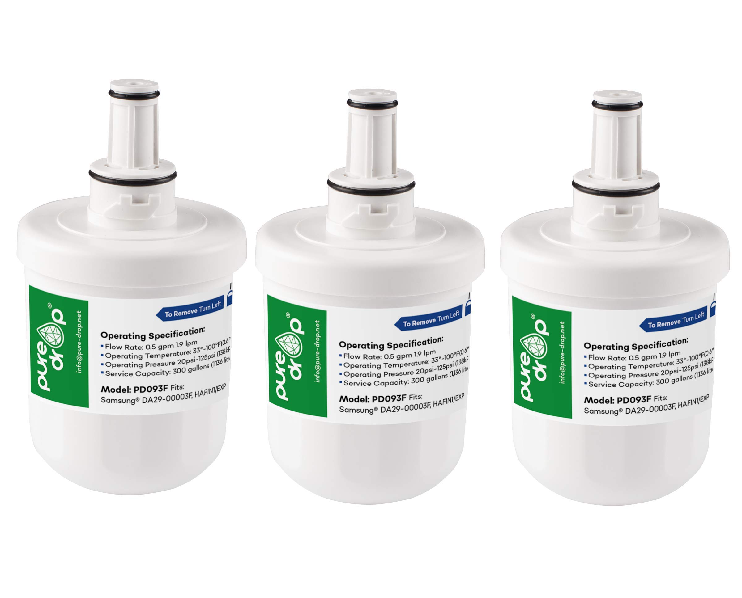 3 x Refrigerator Water Filter Compatible with Samsung HAFIN1/EXP DA29-00003F DA29-00003B DA29-00003G