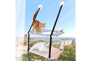 SAN LIKE Cat Window Perch,Cat Window Hammock, Sturdy Cat Window Bed for Large Cats,Cat Hammock for Window Cat Perch Cat Shelf