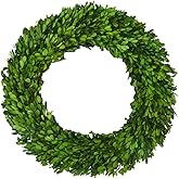 Boxwood Wreath X-Larger 22 inch Preserved Nature Boxwood Wreath Home Decor Stay Fresh for Years for Door Wall Window Party Décor Spring Summer Fresh Green Wreath