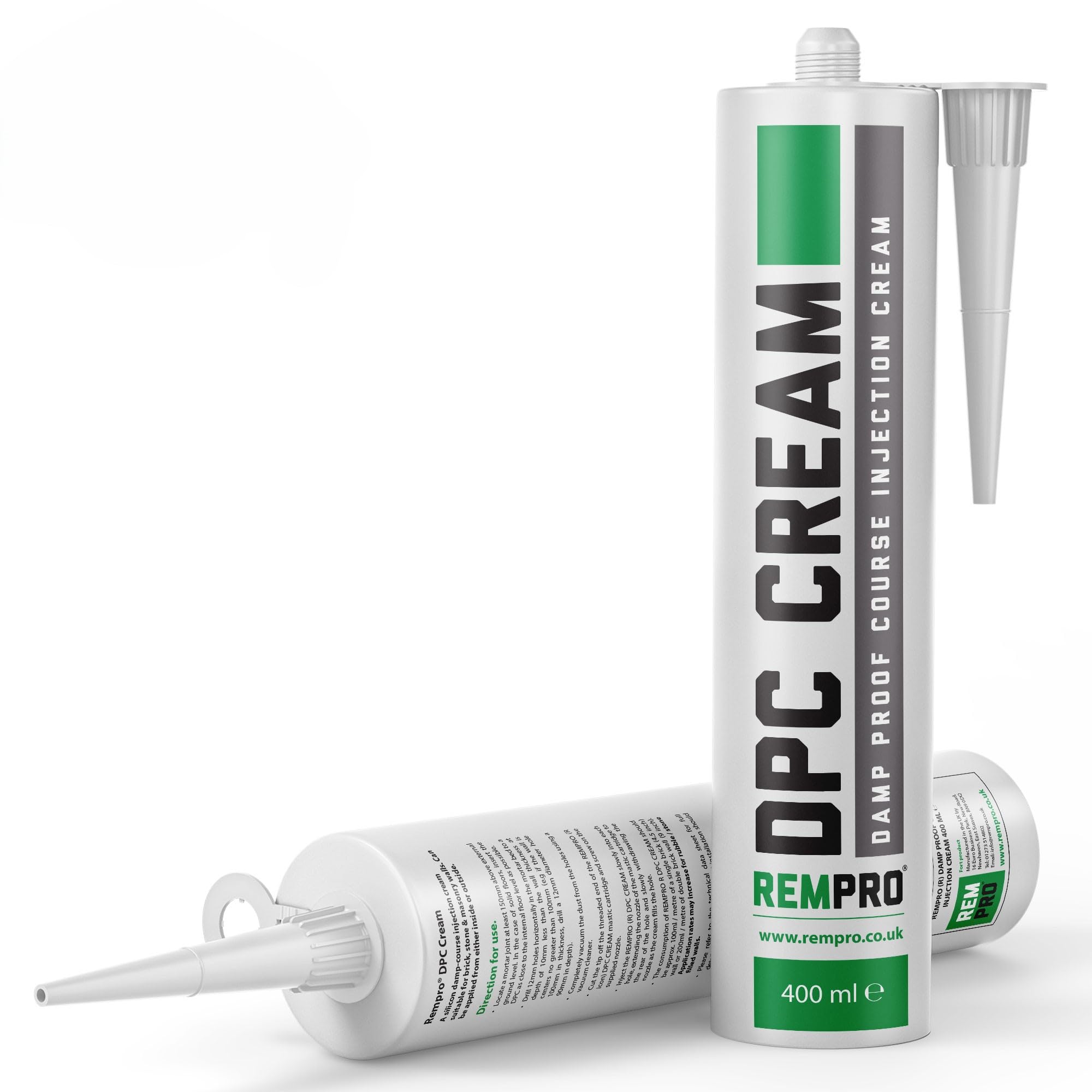 Rempro 1 x 400ml DPC Damp Proofing Course Cream - Barrier Treatment & Control of Rising Damp in Walls - BBA Certified