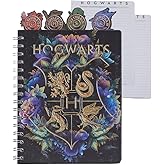 Harry Potter Hogwarts Tab Journal Notebook, Spiral Bound, 96 Lined Pages, 8 x 7 inches, Black