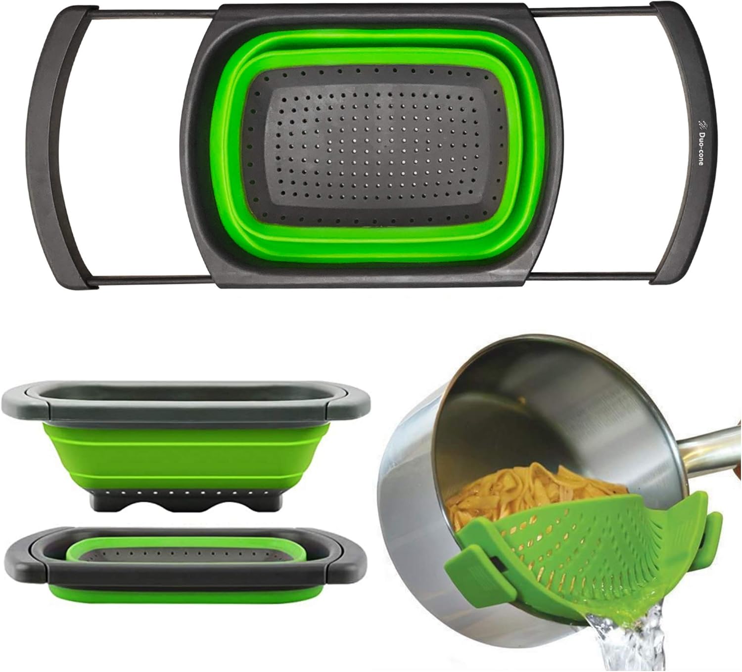 Duocone 2 unit colander strainer set; 1