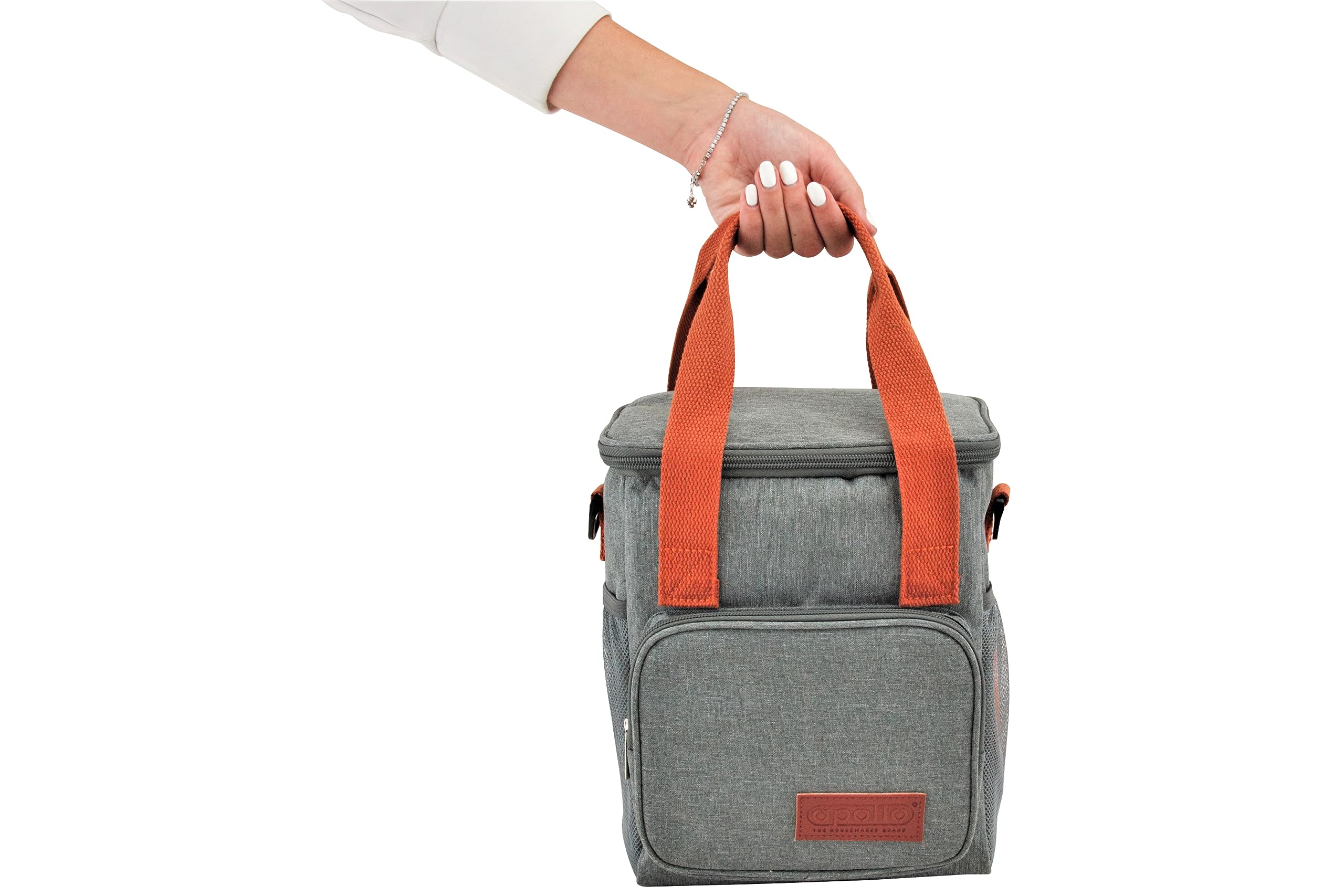 apollo THE HOUSEWARES BRAND Cooler Bag 7L, Insulated Picnic Bag Large Soft Bag for Outdoor, Camping, BBQ, Travel, Keeps Drink Cool for 6 Hours, Grey