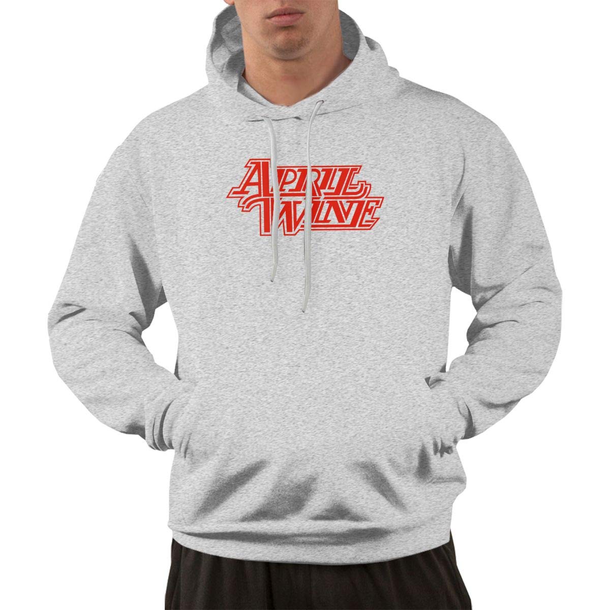 Erman S Pullover Athletic Gray Print April Wine Hooded Shirts With Pocket 3