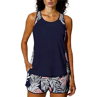 Maillot De Bain 2 Pièces Tankini Pour Filles Avec Motif à Rayures Arc