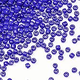 Tibaoffy Dark Blue Beads Size 8/0 Crafts Glass Seed Beads 3mm for Jewelry Making (Total About 100g About 3600pcs)