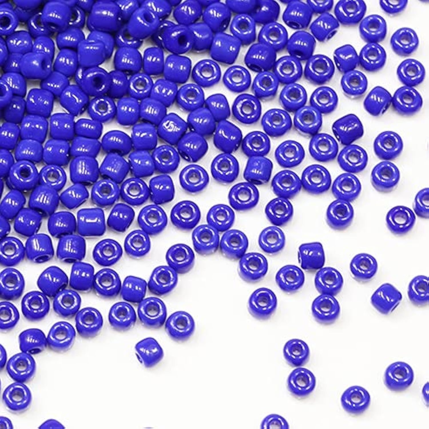 Tibaoffy Dark Blue Beads Size 8/0 Crafts Glass Seed Beads 3mm for Jewelry Making (Total About 100gm About 3600pcs)