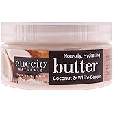 Cuccio Naturale Butter Blends - Ultra-Moisturizing, Renewing, Smoothing Scented Body Cream - Deep Hydration For Dry Skin Repair - Made With Natural Ingredients - Coconut And White Ginger - 8 Oz