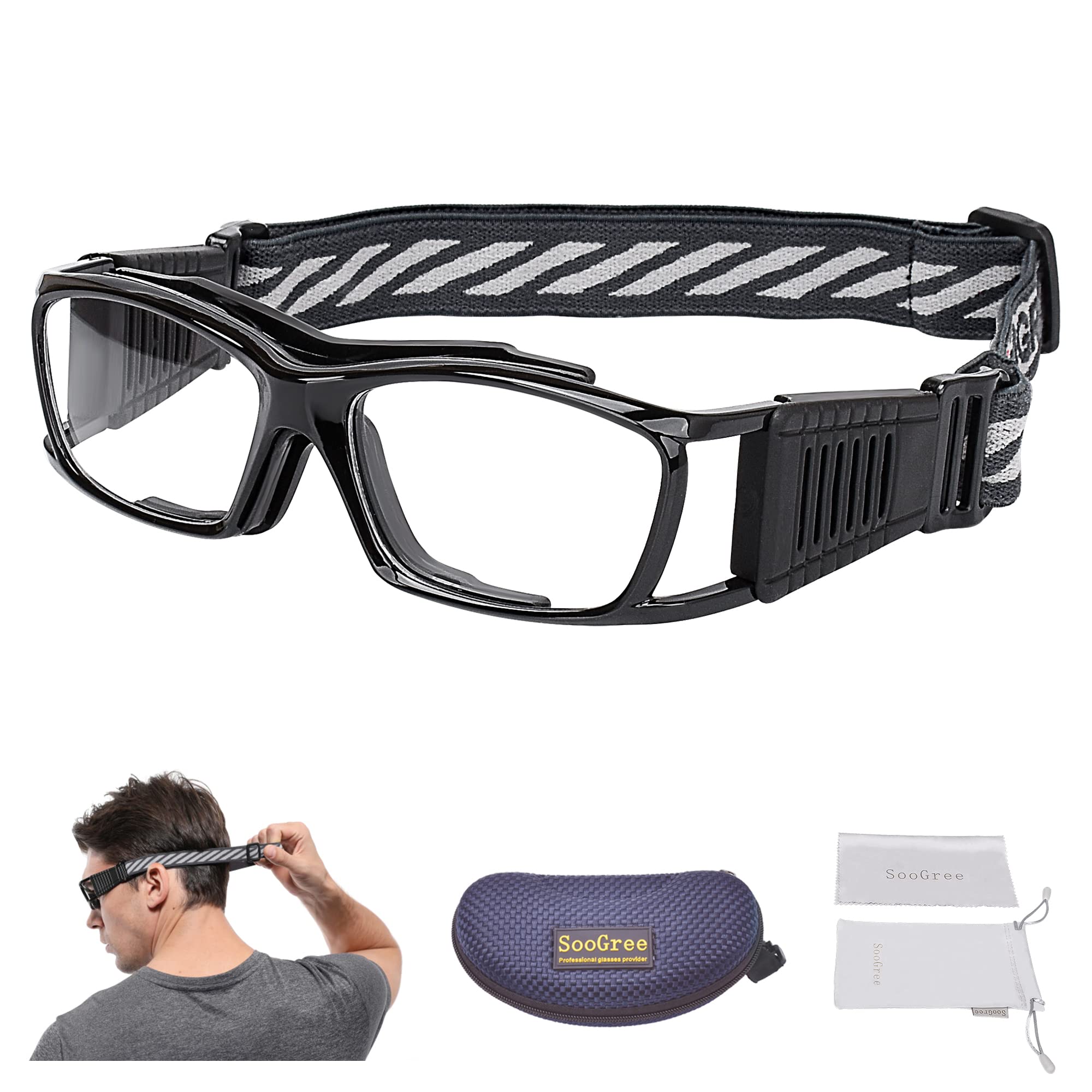 Photo 1 of SooGree Men Women Racquetball Basketball Soccer Football Sports Goggles Glasses, Protective Eyewear Goggles Eye Safety Glasses Replaceable to Prescription Lenses