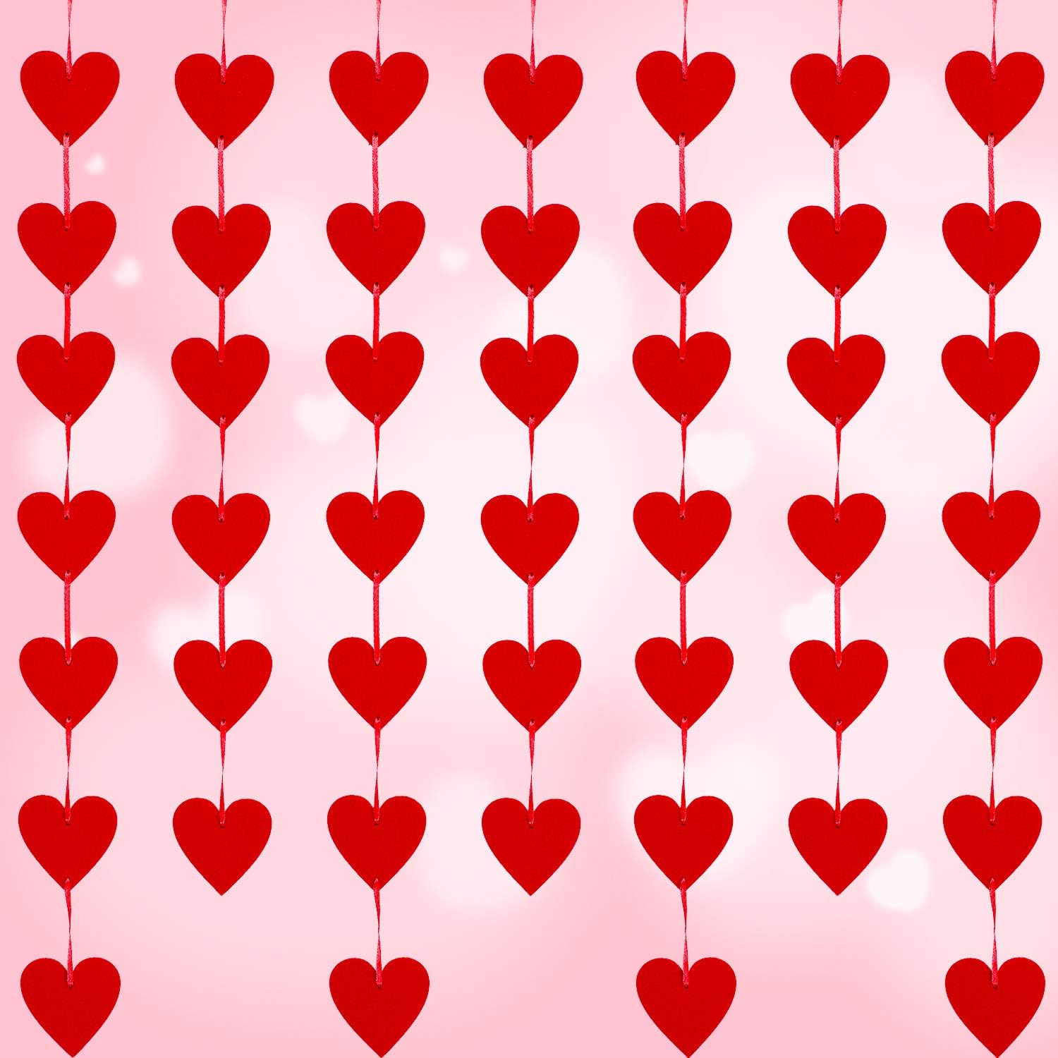 Amazon Com Sumind 288 Pieces Red Heart Shaped Felt Garland
