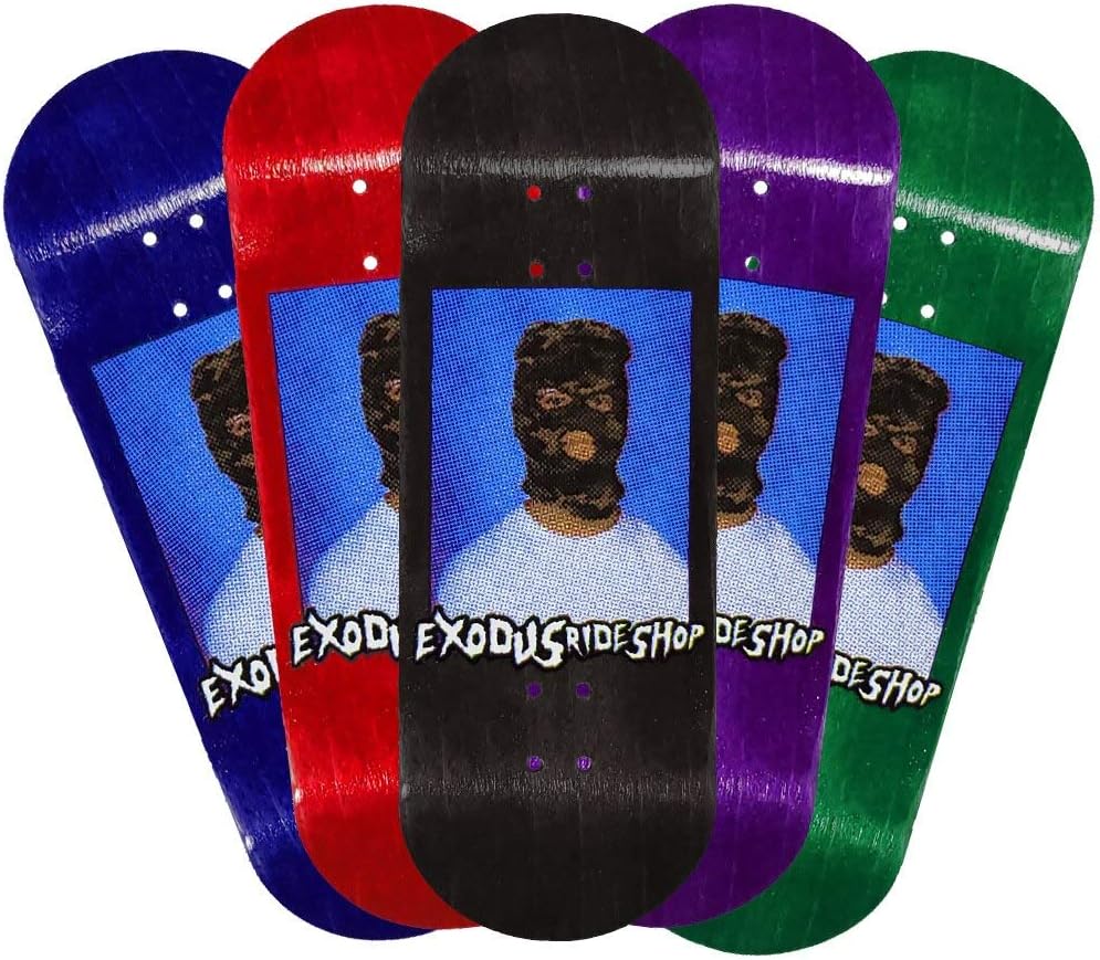 Exodus Deep Concave Graphic Fingerboard Deck (Skimask Assorted (Single Deck), 33mm)
