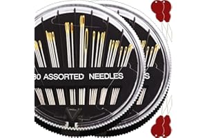 JOLLMONO 60 Pack, Premium Sewing Needles for Handsewing, Assorted Sizes, 6 Sizes Sewing Sharp Needles, 6 Pcs Big Eye Hand Sewing Needles, Sewing Needles Large Eye, Embroidery Needles for Hand Sewing