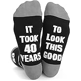 Liiusgelad 40th 50th 60th Birthday Gifts for Him, Novelty Funny Black Cotton Socks, Unique Gift for 40 50 60 Years Old Men