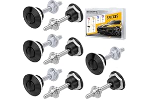 BORNPYE 8-Pieces Quick Latch Hood Pins Kit, 1.25 Inch, 304 Stainless Steel, Universal Bumper Quick Release Clips for Car, Push Button License Plate Lock with Solid Storage Case (Black)
