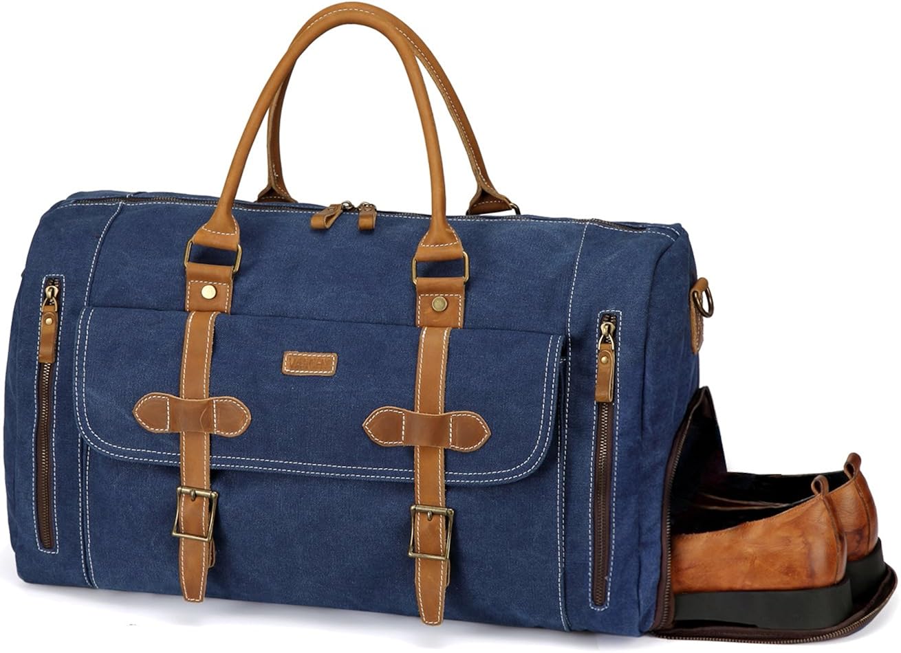 Vaschy Reisetasche aus Segeltuch, 46 l, Reisetasche, Reisetasche, mit ...