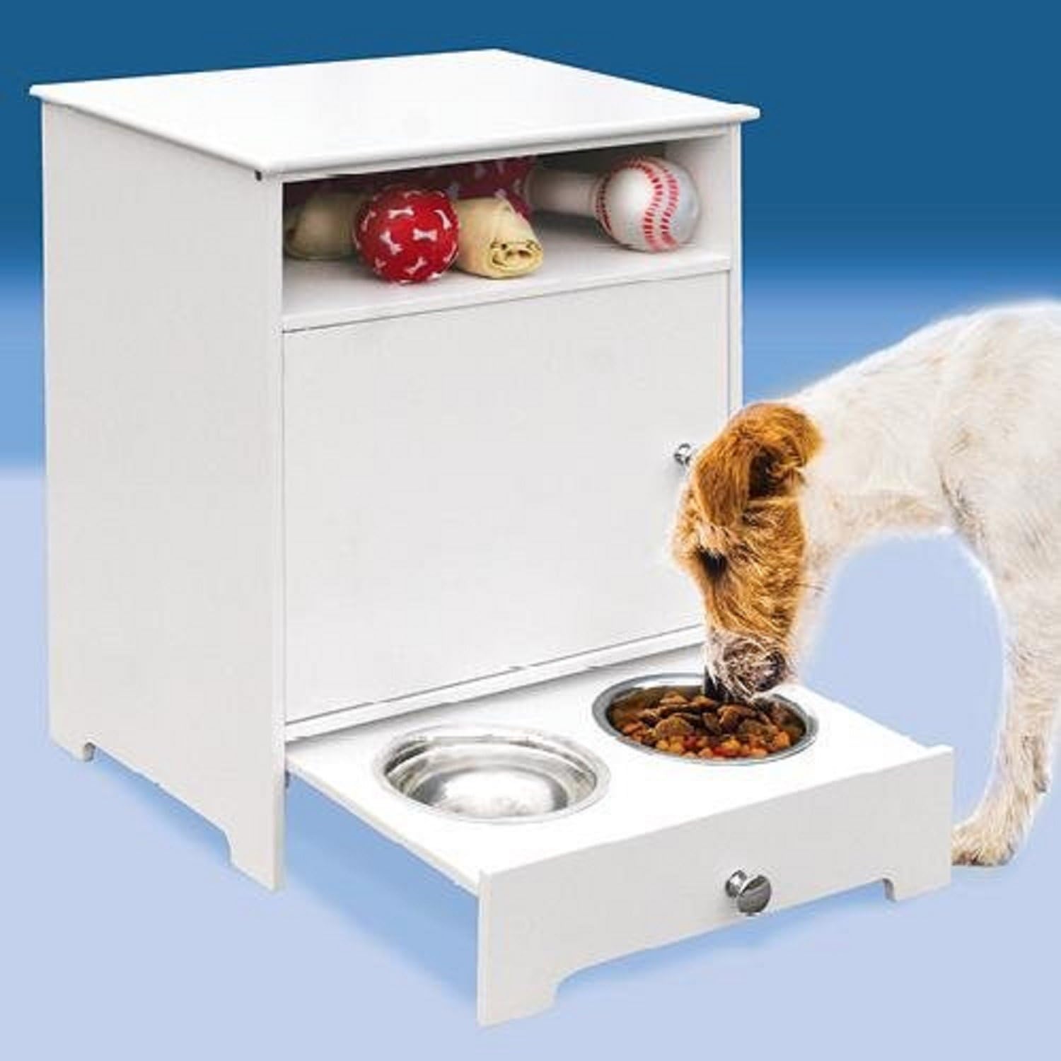 Pet Supplies Etna Wooden Pet Food Storage Cabinet With Pull Out
