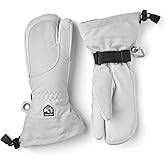 Hestra Women's Heli Ski Female Glove, 3-Finger Leather Snow Glove for Skiing, Snowboarding and Mountaineering