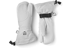 Hestra Women's Heli Ski Female Glove, 3-Finger Leather Snow Glove for Skiing, Snowboarding and Mountaineering