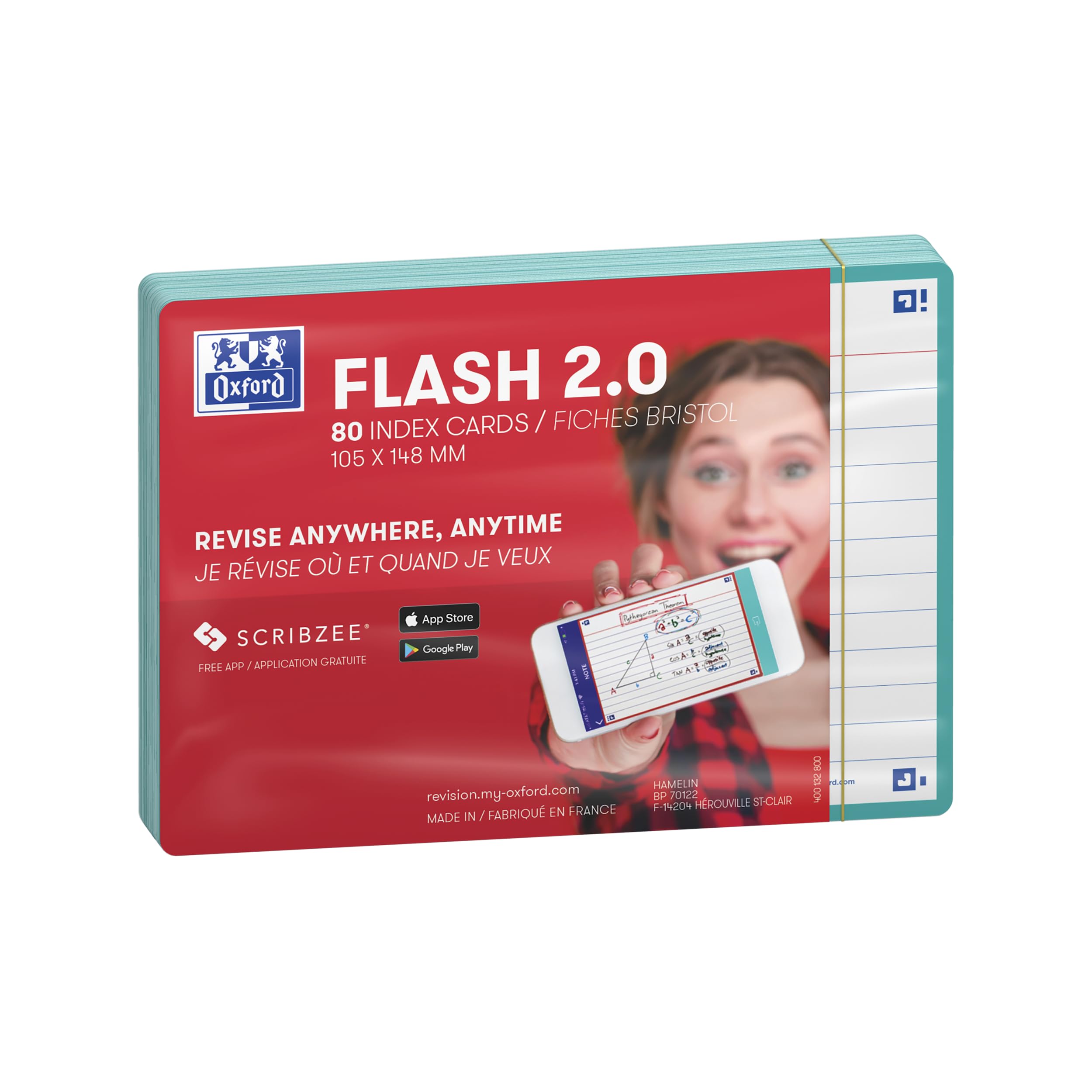 Oxford Flash 2.0 A6 Flash Cards (Pack of 80) a6 Mint Green