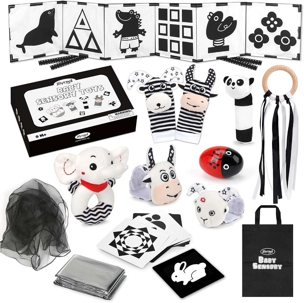 Joyreal Black and White Sensory Toys 32 pcs Newborn 0-6 Months Kit