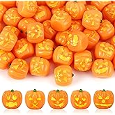 Jansun 45pcs Halloween Resin Pumpkin, Miniature Pumpkin Decorations for DIY Crafts Halloween Party Gifts Garden Dollhouse Decor Table Decoration (5 Style)