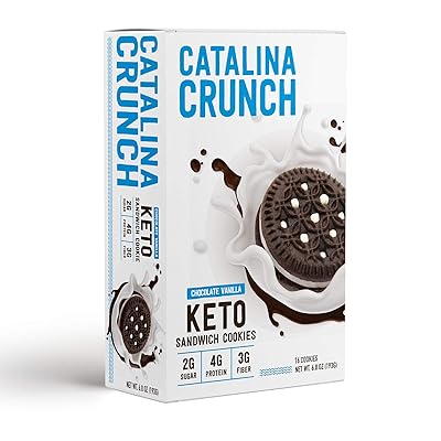 Catalina Crunch Keto Sandwich Cookies: Keto Cookies, Keto Snacks, Low Carb Snacks with Plant Protein and Prebiotic Fiber
