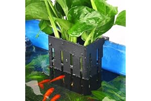 BORLECH Upgraded Aquarium Plant Holder with Hooks and Suction Cups for Fish Tank Aquaponic Plant Cultivation and Aquascape Decorations (Black)