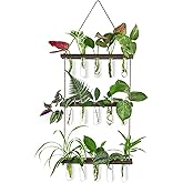 Propagation Station, Plants Terrarium, Plants Lover Gifts for Women,Plant Cutting Holder Home décor,Gifts for Women,House Warming New Home-15 Tubes-Brown