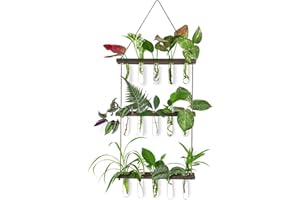IVOLADOR I Propagation Station, Plants Terrarium, Plants Lover Gifts for Women,Plant Cutting Holder Home décor,Gifts for Women,House Warming New Home-15 Tubes-Brown