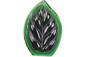 BIEYE 4PACK Palm Leaf Glass Jewels for Stained Glass Project of Crafting Tiffany Style Window Hangings Lampshades (34x50mm, Green)