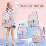 Bansusu Kawaii Bunny Large Girls Backpack Purple 32x17x45cm Bookbag view 2
