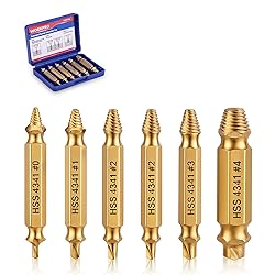 WORKPRO 6PCS Stripped Screw Extractor Set, Titanium