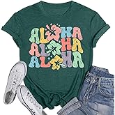 Ohana Means Family Tshirt Women: Hawaii Tropical Graphic T-Shirt Summer Vacation Short Sleeve Tee Top