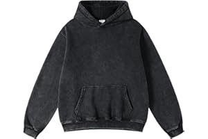 Dnzzs Acid Wash Hoodie Men Oversized Pullover Heavyweight Sweatshirt Vintage Streetwear Unisex Casual Top 2025