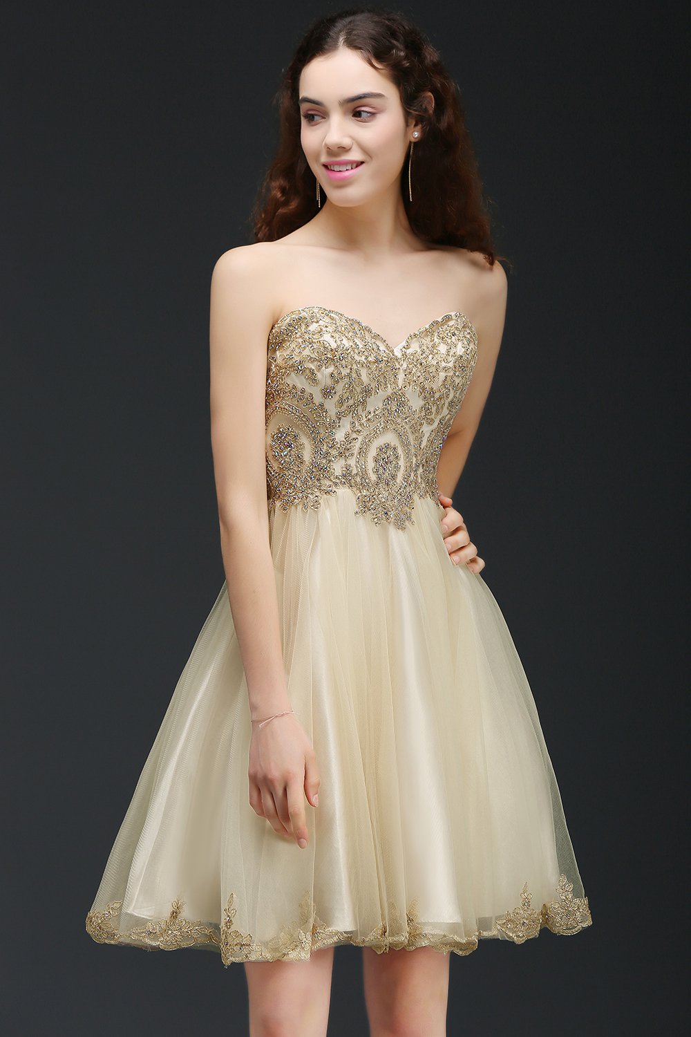 black and gold homecoming dress