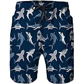 Amextrian Mens Quick Dry Swim Trunks with Mesh Lining, Summer Surf Long Beach Pants Board Shorts Bathing Suits